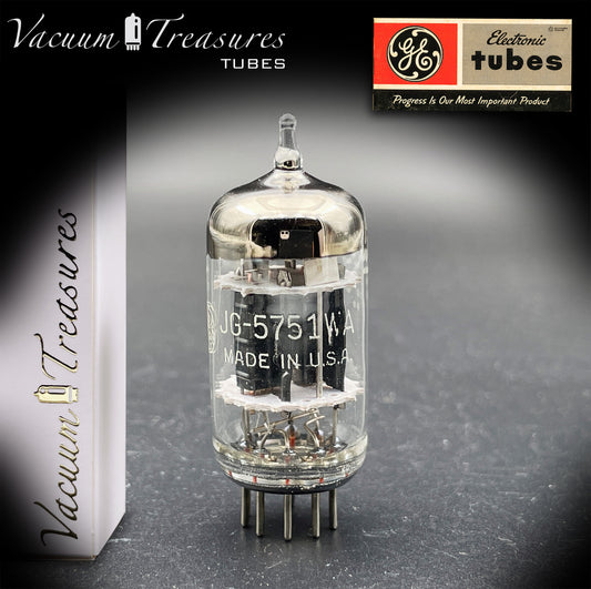 JG 5751 WA GE NOS Triple Mica Black Plates Amplitrex Tested Tube Made in USA '56