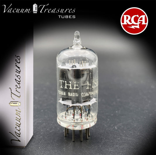 7025 12AX7 RCA Clear Top Long Gray Plates Side D Getter Tested Tube Made in USA '60s