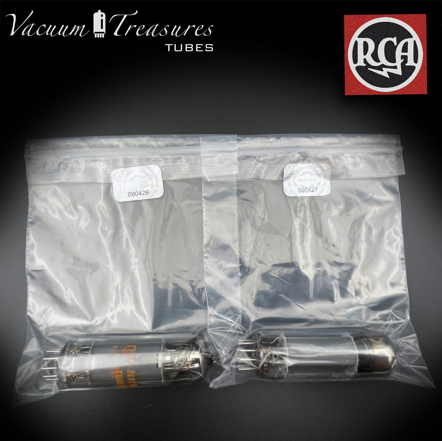 6BQ5 ( EL84 ) RCA NOS NIB Gray Plates Disc Halo Getter Matched Pair Tubes Made in USA '63