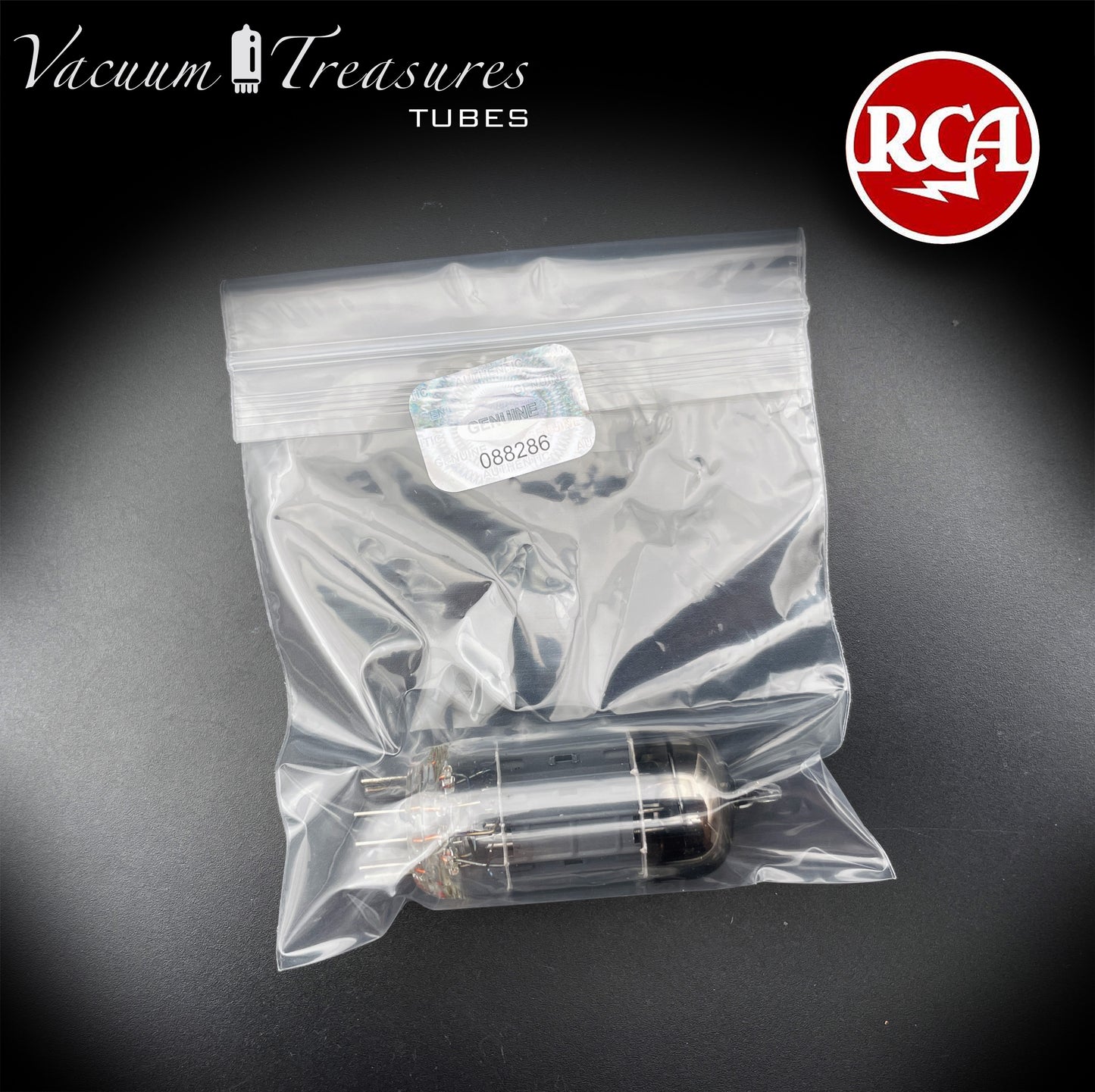 12AX7 / ECC83 RCA Long Gray Plates Square Getter Tube - Balanced - Made in USA '50s