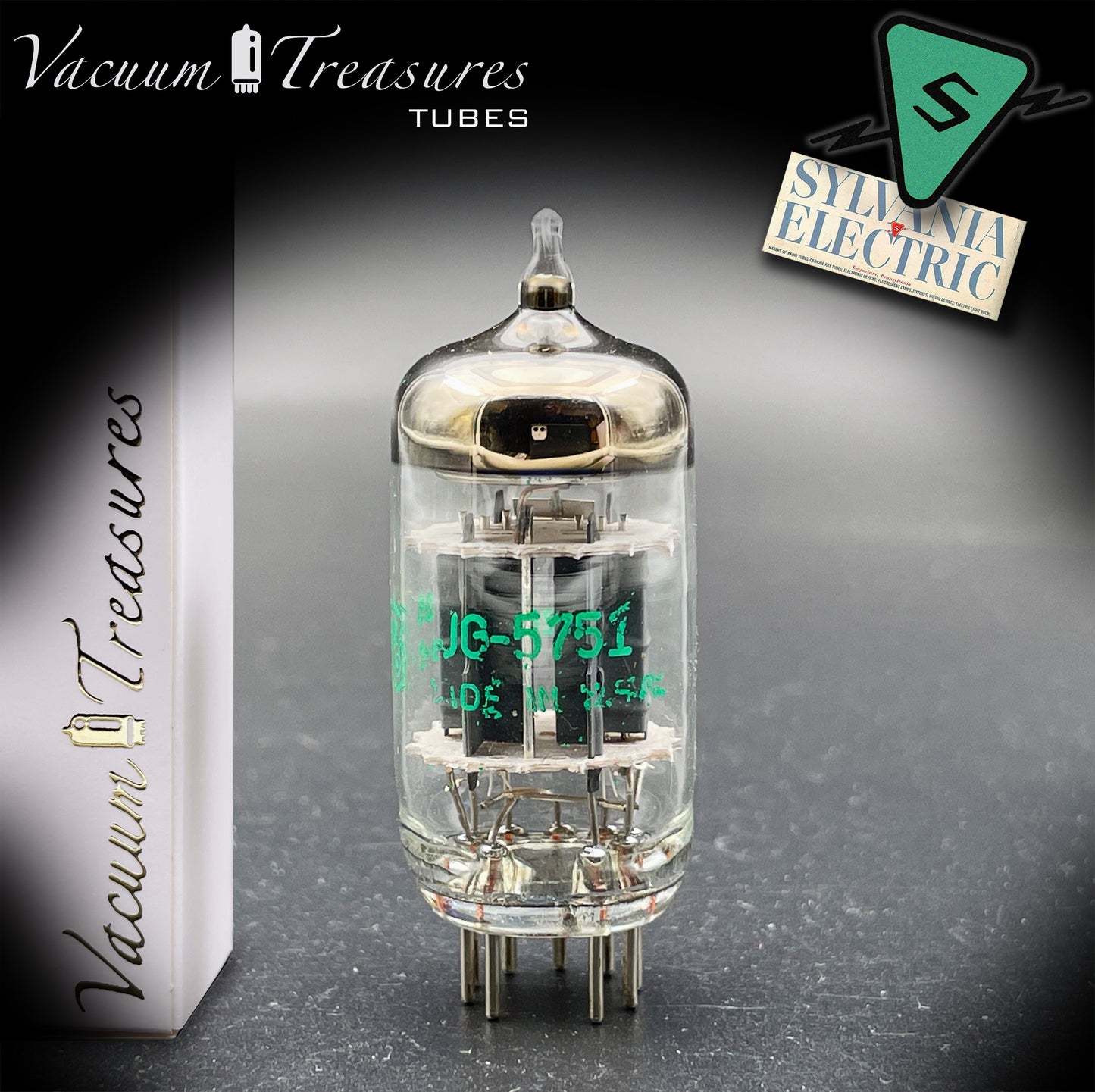 JG-5751 GE NOS Gray Plates Disc Getter Tested Tube Made in USA '65