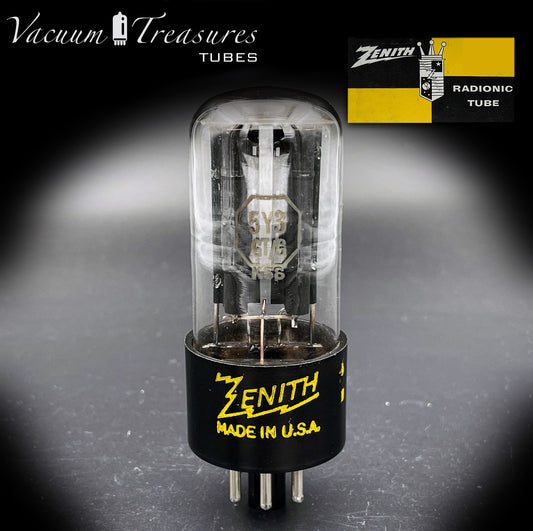 5Y3GT ( 5Z2P ) ZENITH Black Plates Foil Getter Tube Rectifier Made in USA
