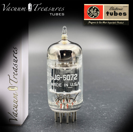 6072 / 12AY7 NOS GE JG Black Plates Triple Mica Halo Getter USA ’60s - AMPLITREX Tested