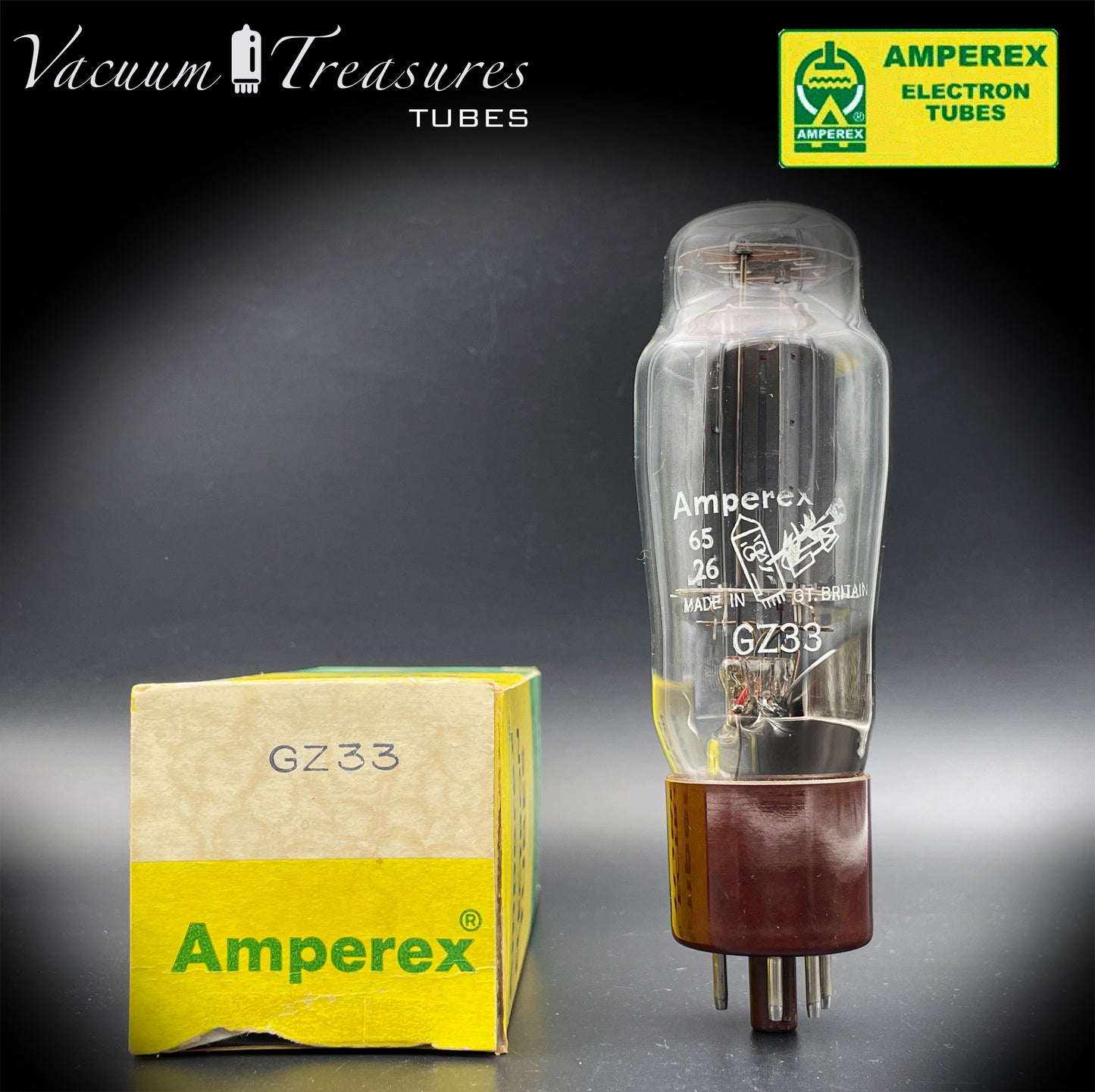 GZ33 AMPEREX BugleBoy by Mullard Blackburn Halo Getter Made in Great Britain '64