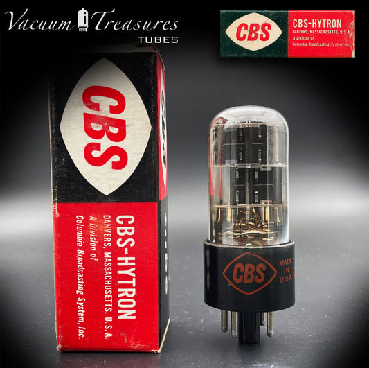 6X5 GT (6Z5P) CBS-HYTRON NOS NIB Schwarzplatten-Folien-Getter-Gleichrichterröhre, HERGESTELLT IN USA