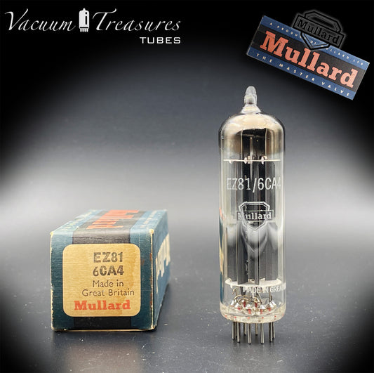 6CA4 ( EZ81 ) MULLARD NOS NIB Blackburn Square Getter Tube Rectifier Made in GT. BRITAIN '50s