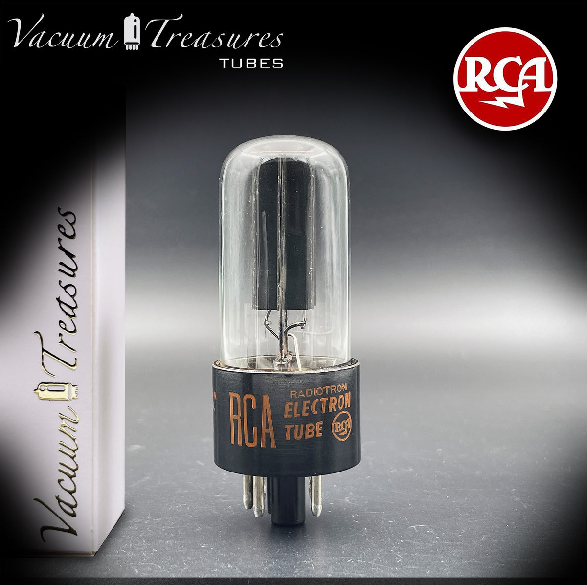 5Y3GT / 5Z2P RCA NOS Black Plates Square Getter Tube Rectifier Made in USA '68