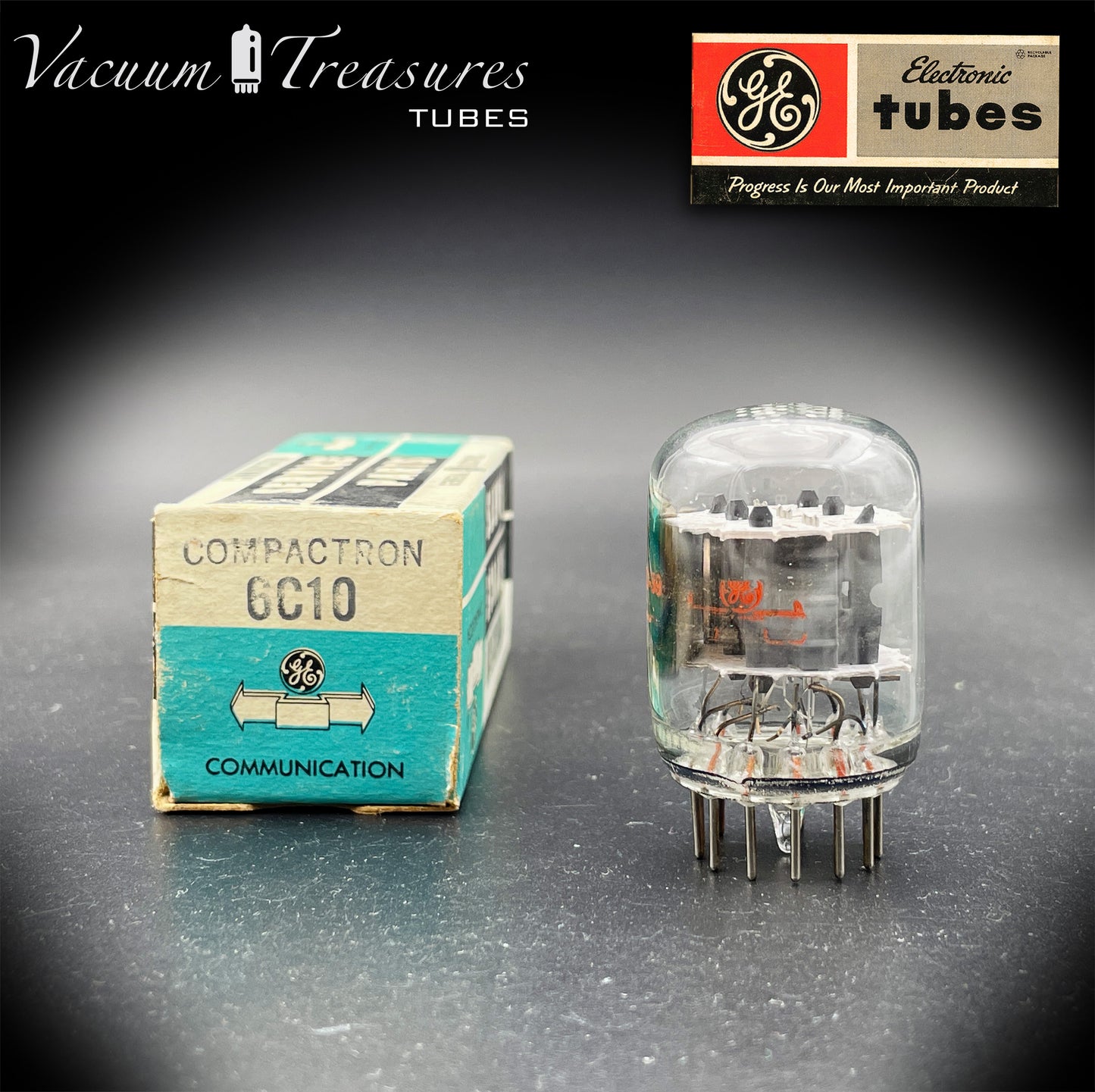 6C10 GE NOS NIB Compactron Triple Triode Tube AMPLITREX Tested USA 1972 Fender Ampeg