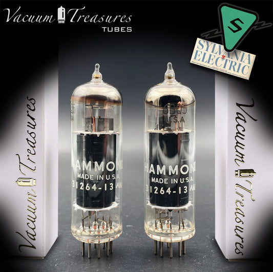 6BQ5 EL84 SYLVANIA for Hammond Matched Pair Black Plates Tubes Made in USA '64