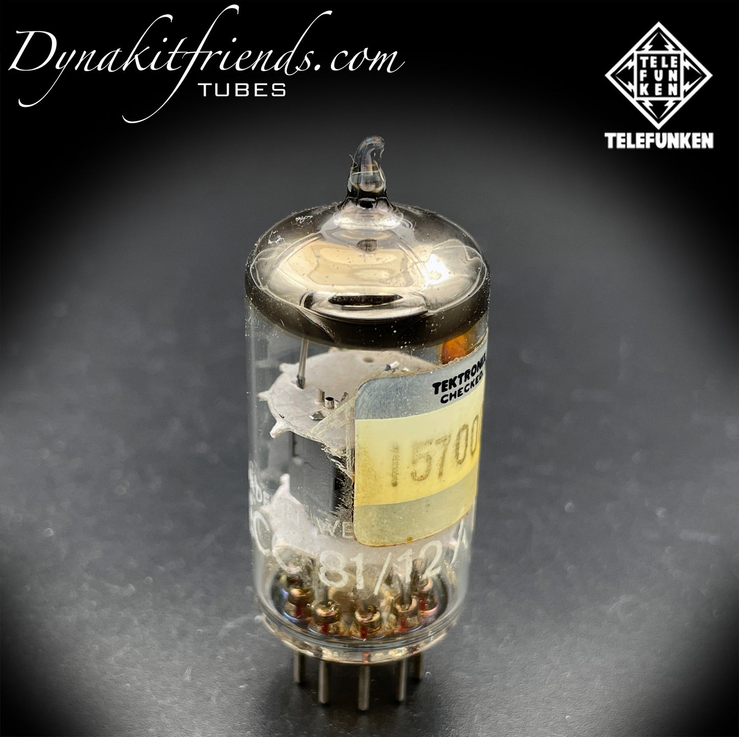 ECC81 ( 12AT7 ) TELEFUNKEN Berlin factory code B fn 24 Diamond <> Bottom Tested Tube Made In Western Germany