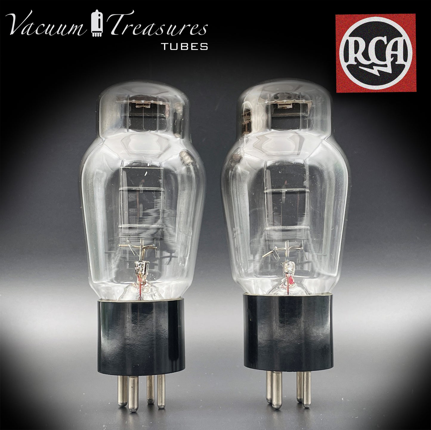 5Z3 ( VT-145 ) RCA Black Plates Top Side [] Getter Matched Pair Tubes Rectifiers Made in USA