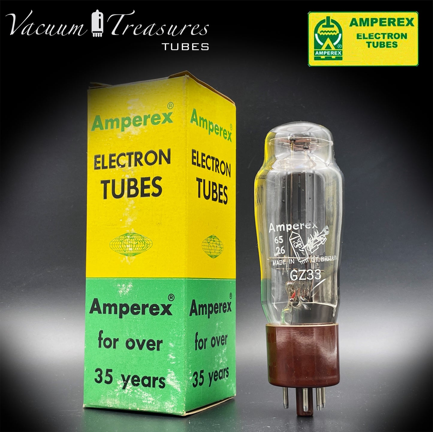 GZ33 AMPEREX BugleBoy by Mullard Blackburn Halo Getter Made in Great Britain '64