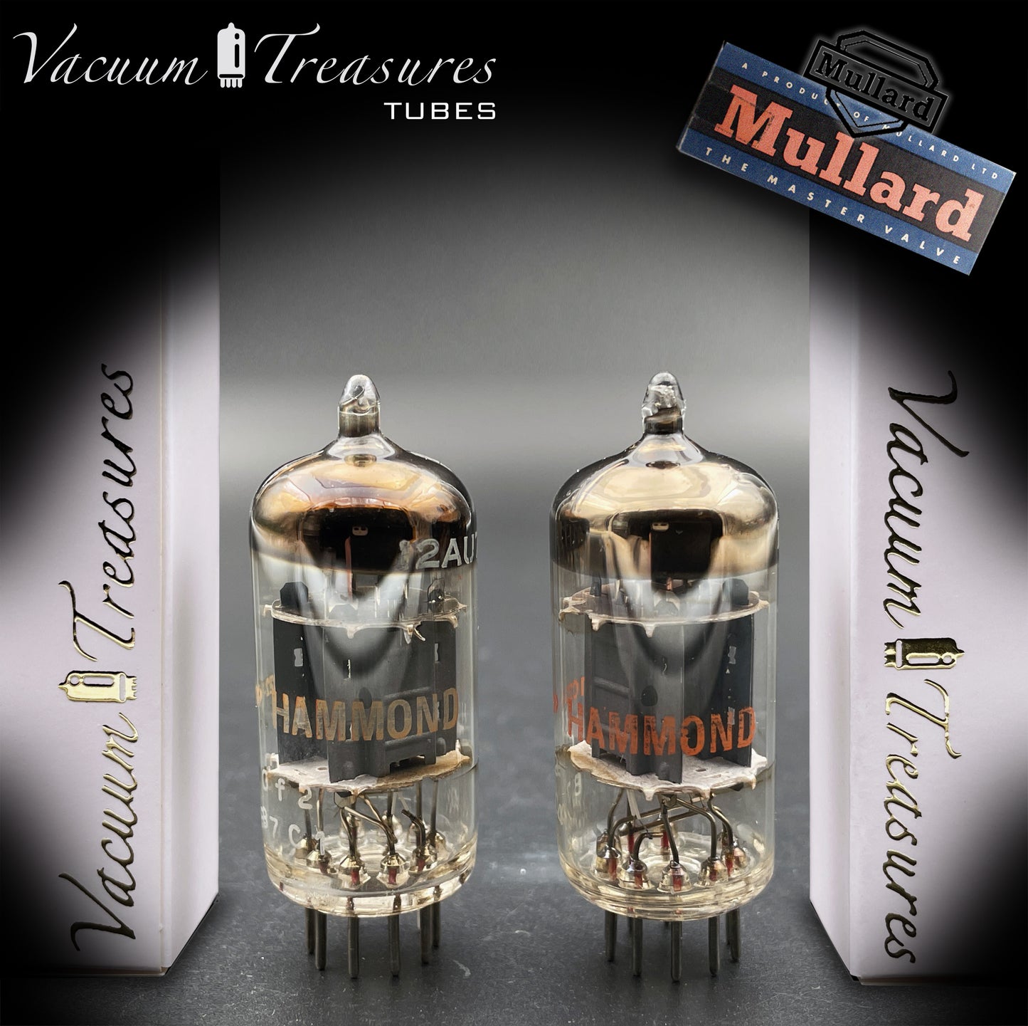 12AU7 ( ECC82 ) NOS MULLARD Blackburn Short Plates Matched Pair Tubes Made in GT. BRITAIN