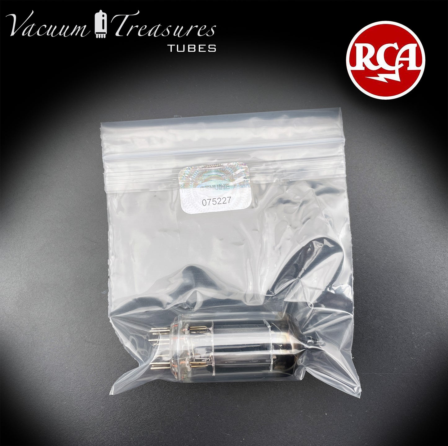 12AX7 / ECC83 RCA Long Gray Plates Square Tilt Getter Made in USA '50s