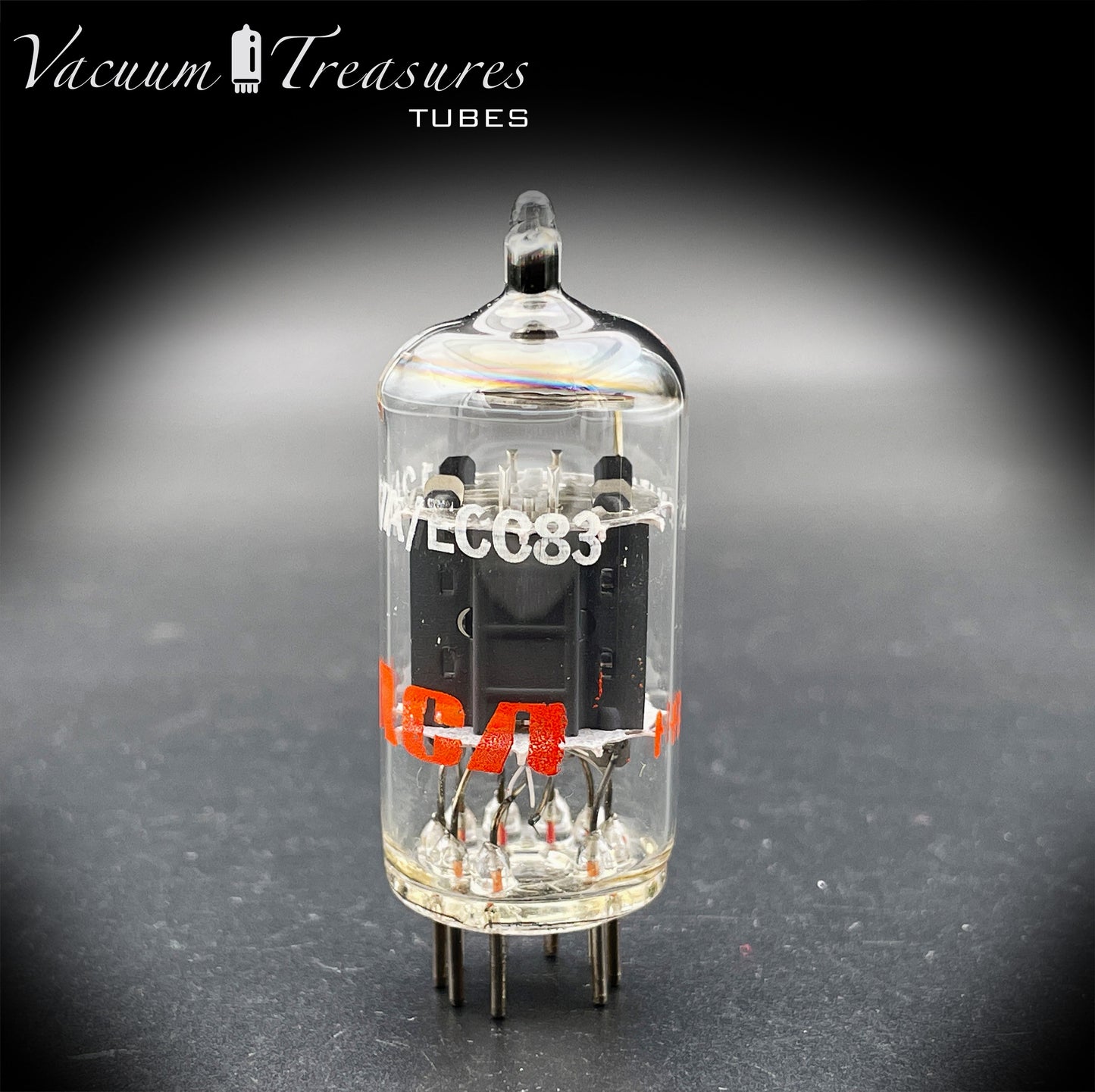 12AX7 / ECC83 NOS RCA by MULLARD – Short Gray Plates – Halo Getter – Made in GT. BRITAIN