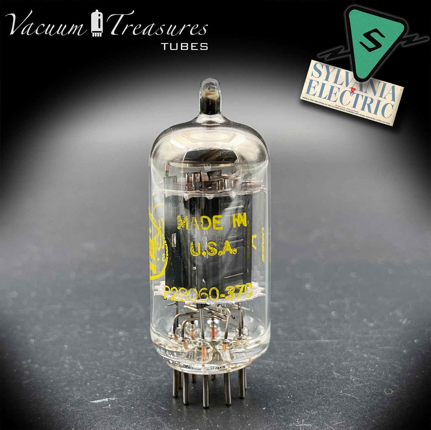 12AX7A ECC83 RAYTHEON Long Black Plates Tested Tube Made in USA '60