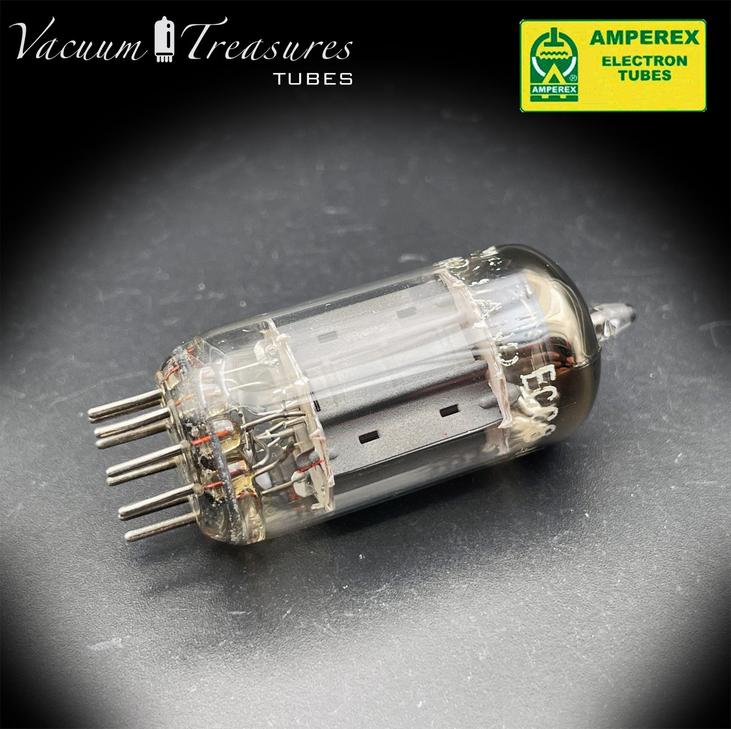 12AX7 / ECC83 Amperex Bugle Boy mC6 AMPLITREX Tested Long Plates Foil Getter '59