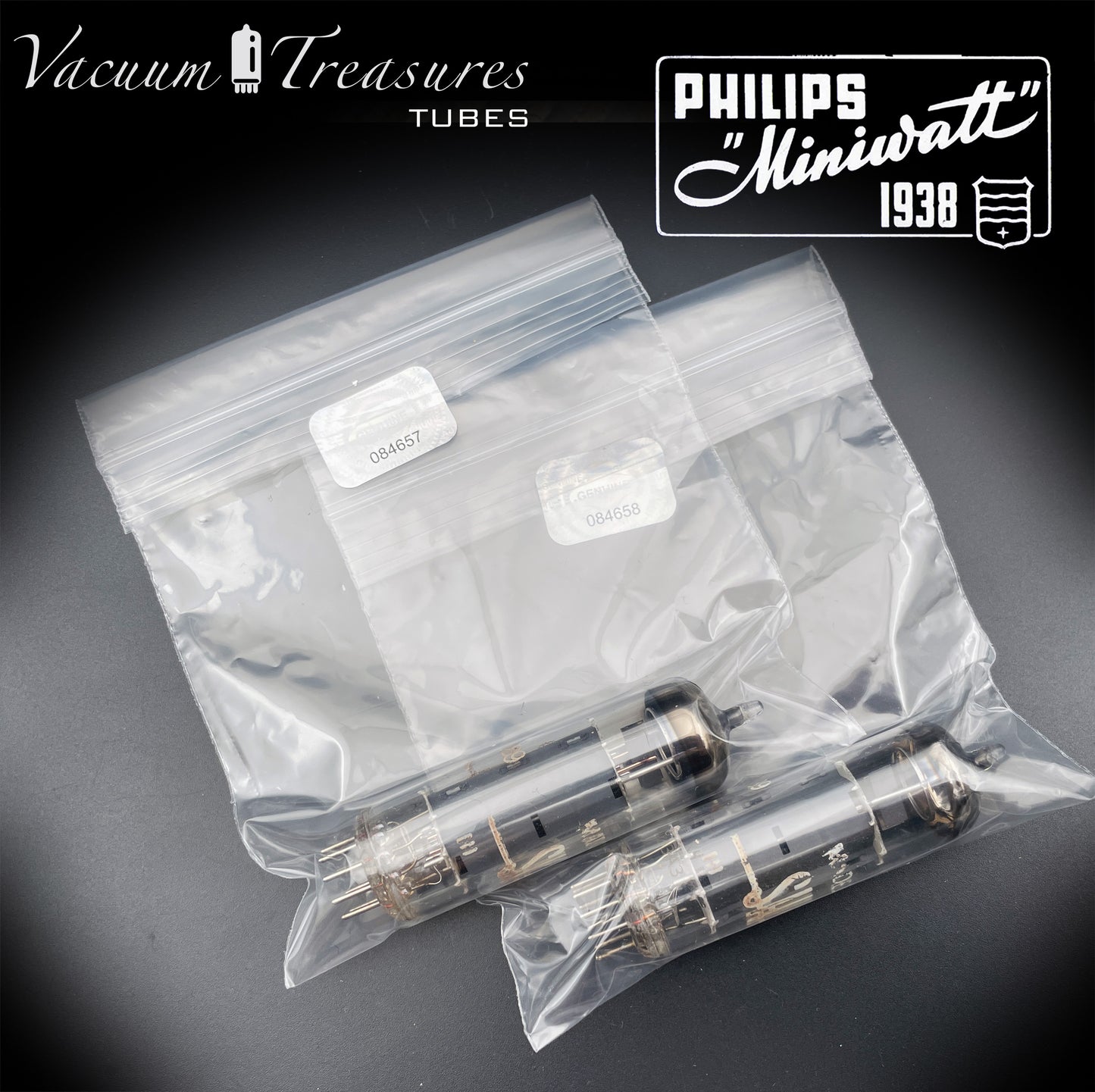 7189 SHERWOOD by Philips – Heerlen 1963 – Gray Plates – rx4 – Matched Pair – Tested 100%