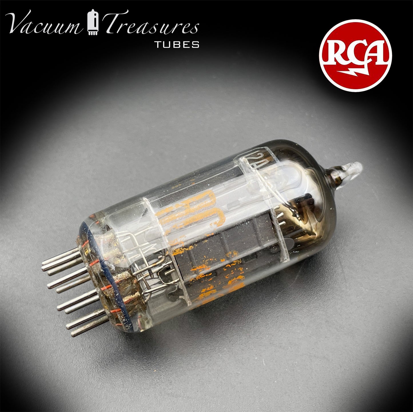 12AX7 ECC83 NOS RCA Long Gray Plates Square Getter Tube Made in USA '50s