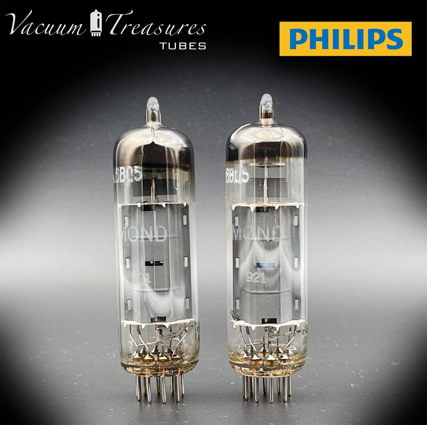 6BQ5 ( EL84 ) PHILIPS Gray Plates Halo Getter rX3 Matched Tubes Made in AUSTRIA '50s