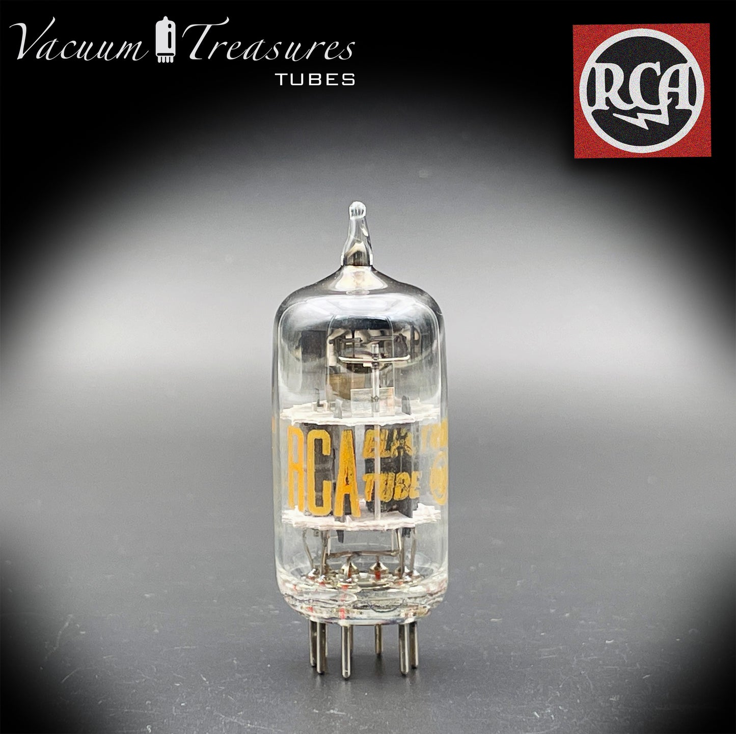 12AY7 RCA NOS NIB Gray Plates Square Getter Tested Tube MADE IN USA