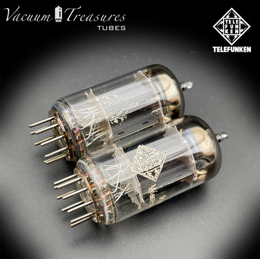 12AX7 / ECC83 TELEFUNKEN Tested Pair Tubes – Ribbed Plates Diamond Bottom Made in Germany