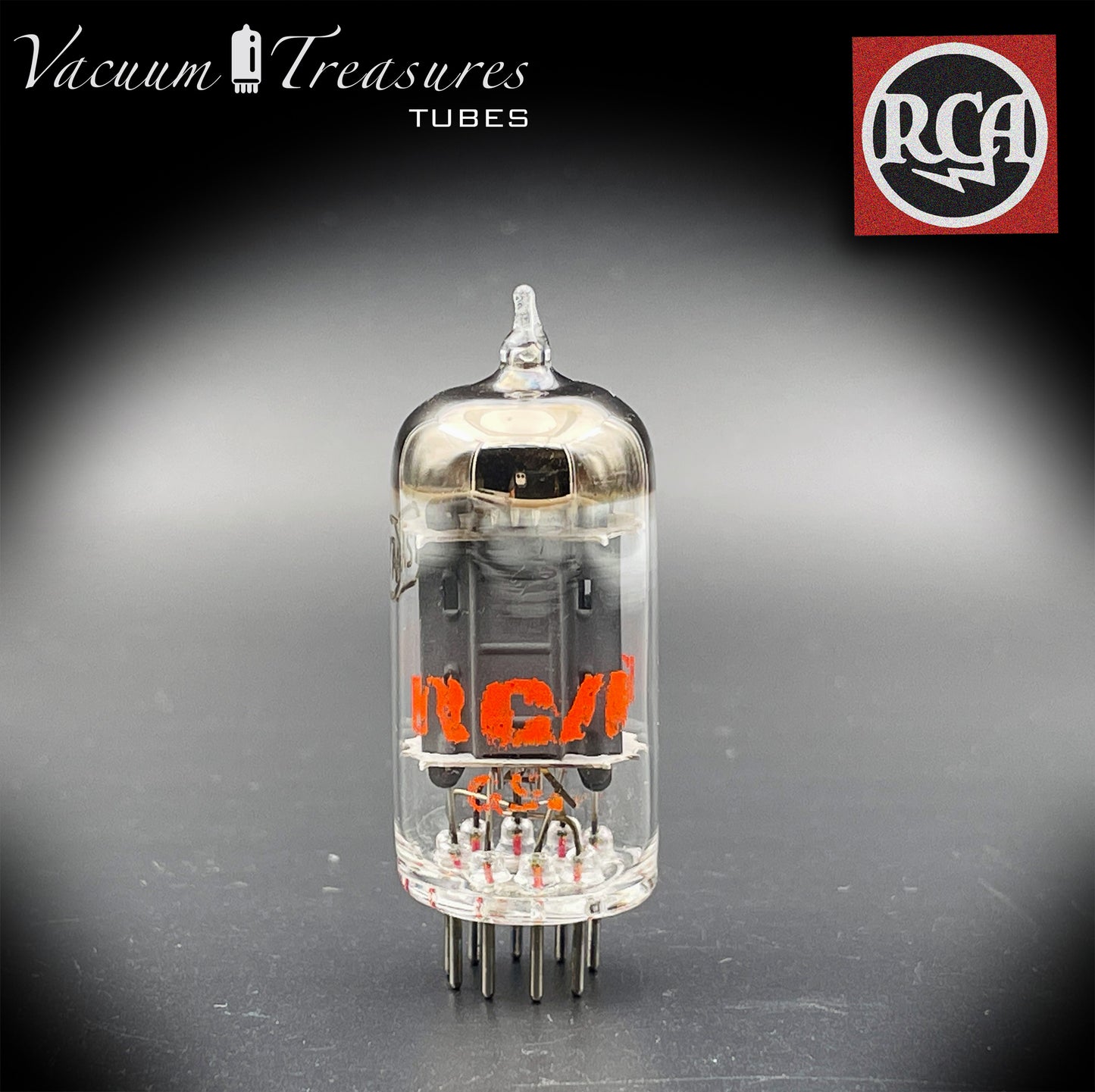 12AU7 A ( ECC82 ) RCA NOS Long Gray Plates Halo Getter Tested Tube Made in USA