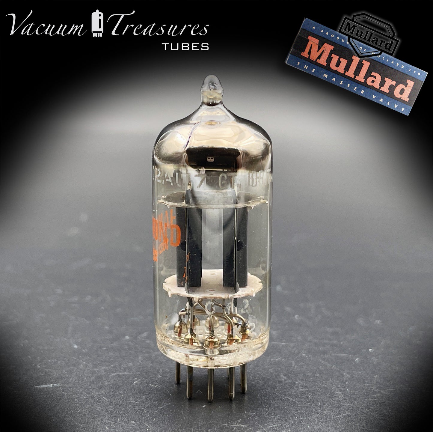 12AU7 ECC82 NOS Hammond by MULLARD Blackburn Short Plates Halo Getter Tested Tube Made in GT. BRITAIN