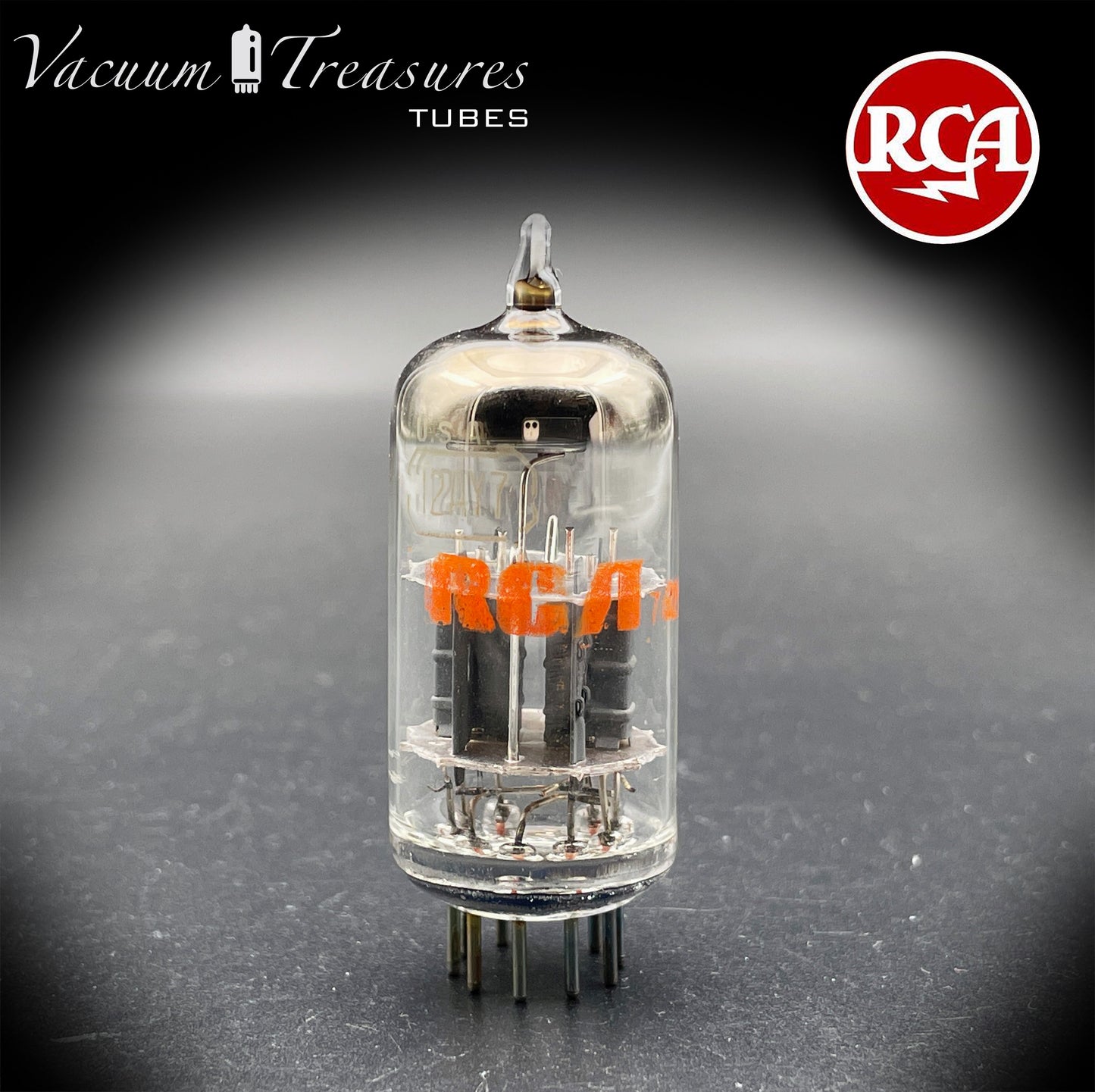 12AY7 RCA NOS NIB Gray Plates O Getter Tested Tube MADE IN USA