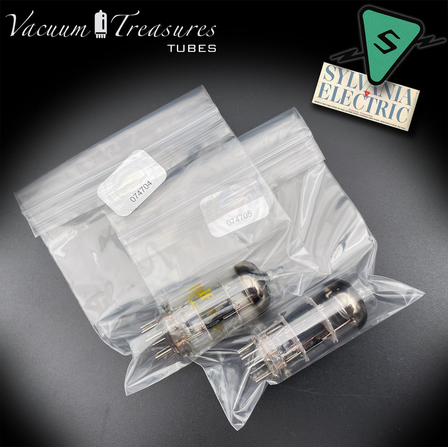 12AT7 / ECC81 SYLVANIA NOS – Black Square Plates Halo Getter – Export Quality Made in USA