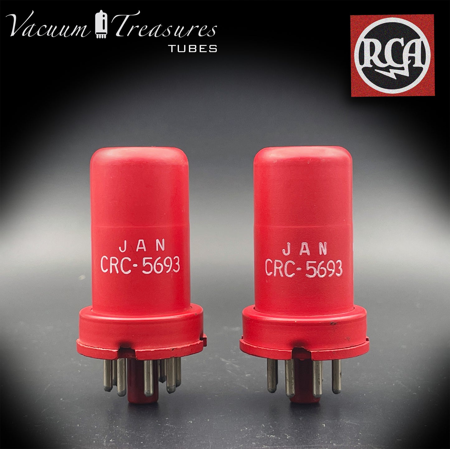 5693 ( CV3699 ) RCA NOS SPECIAL RED Matched Pair Tubes MADE IN USA