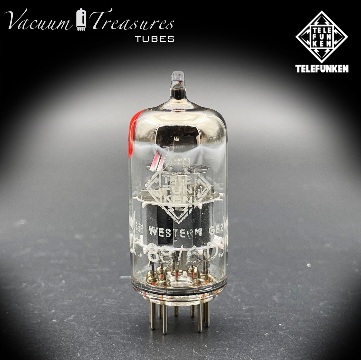 ECC88 6DJ8 TELEFUNKEN Red Dot Diamond <> Bottom Berlino Tested Tube Made In Western Germany '68