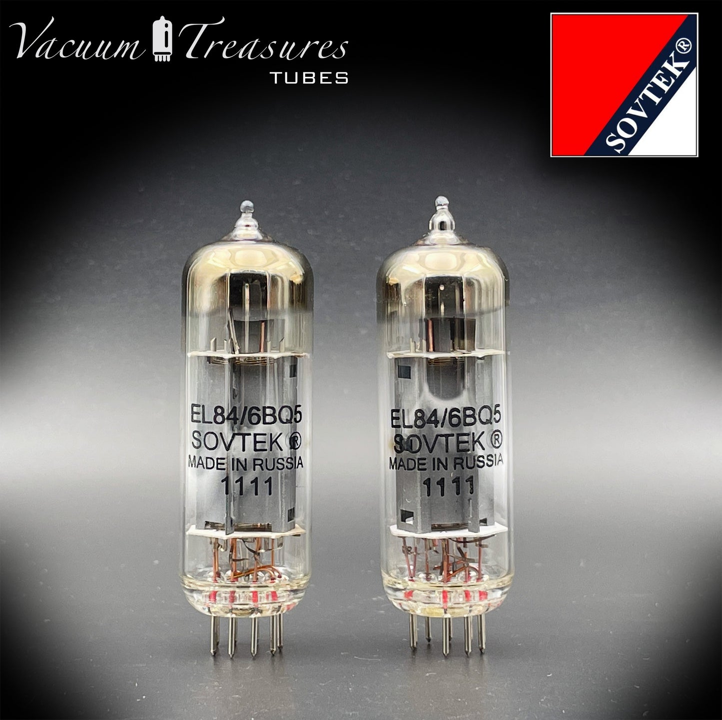 6BQ5 (EL84) SOVTEK O Getter Matched Pair Vacuum Tubes MADE IN RUSSIA