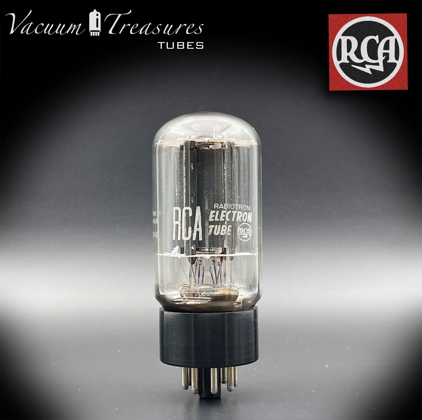 6L6GC RCA-Röhre mit schwarzer Plattenunterseite, DD-Getter-getestet, hergestellt in den USA