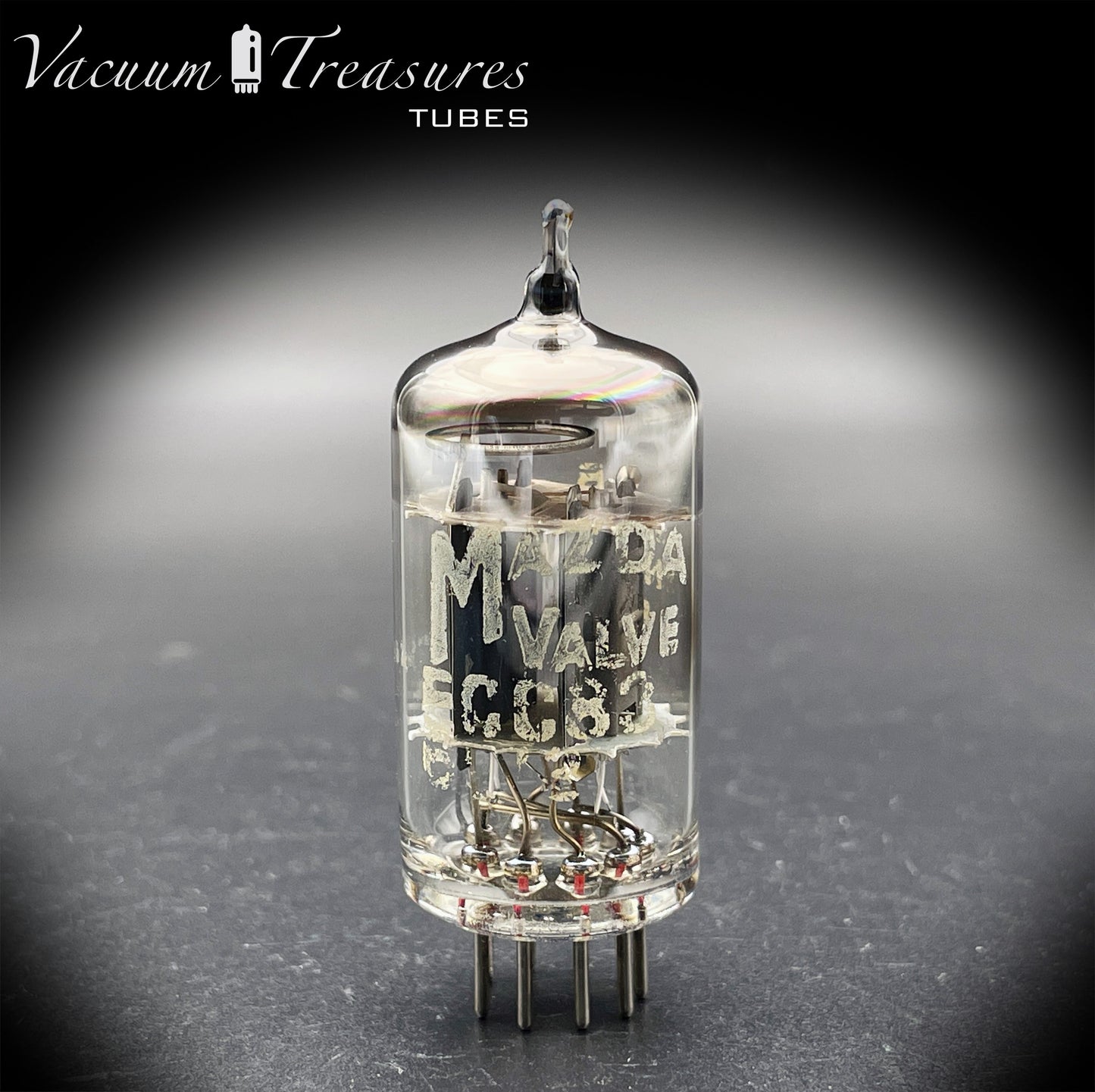 12AX7 / ECC83 Mazda Valve Short Gray Plates Halo Getter - Low Noise & Mic - Made in England BVA