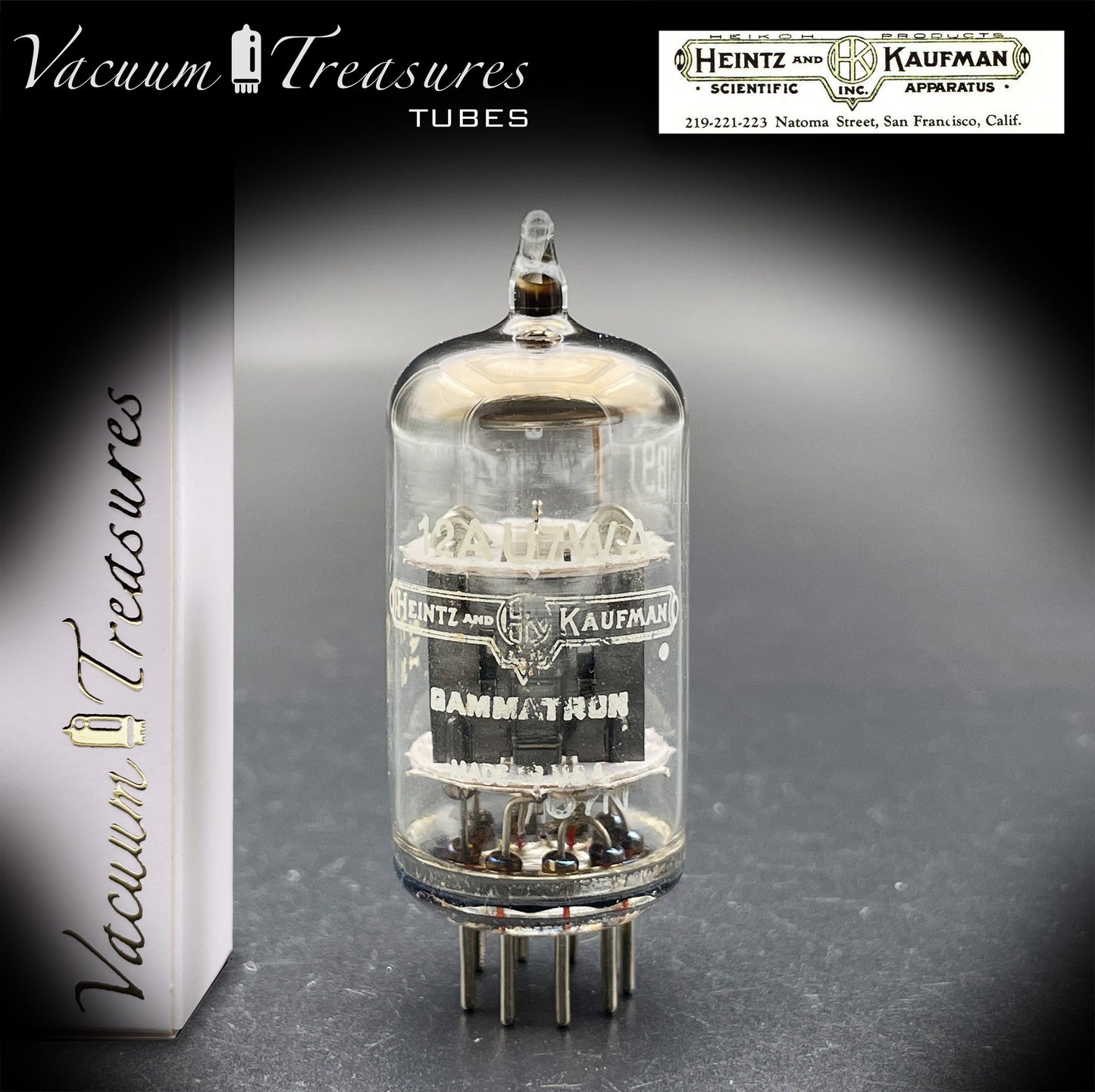 12AU7WA / CV4003 / 6189 Heinz & Kauffman Black Plates Halo Getter Made in USA