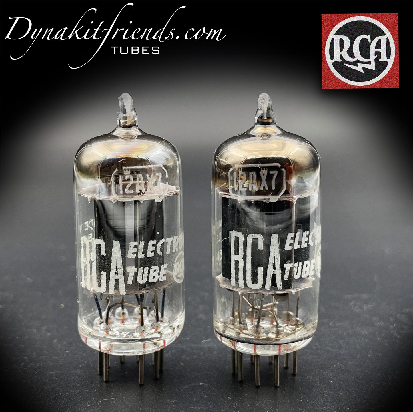 12AX7 ( ECC83 ) RCA NOS Long Black Plates [] Tilted Getter Matched Tubes MADE IN USA '58