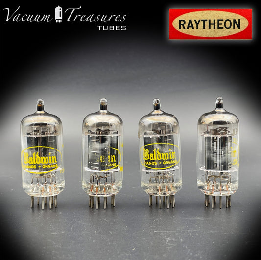 12AX7 A ( ECC83 ) RAYTHEON Long Black Plates for Baldwin Organ Halo Getter Matched Tubes Made in USA '60