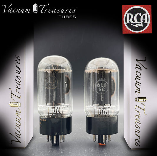 6L6GC RCA Black Plates Side Halo Getter – AMPLITREX Matched Pair – Made in USA – Like NOS