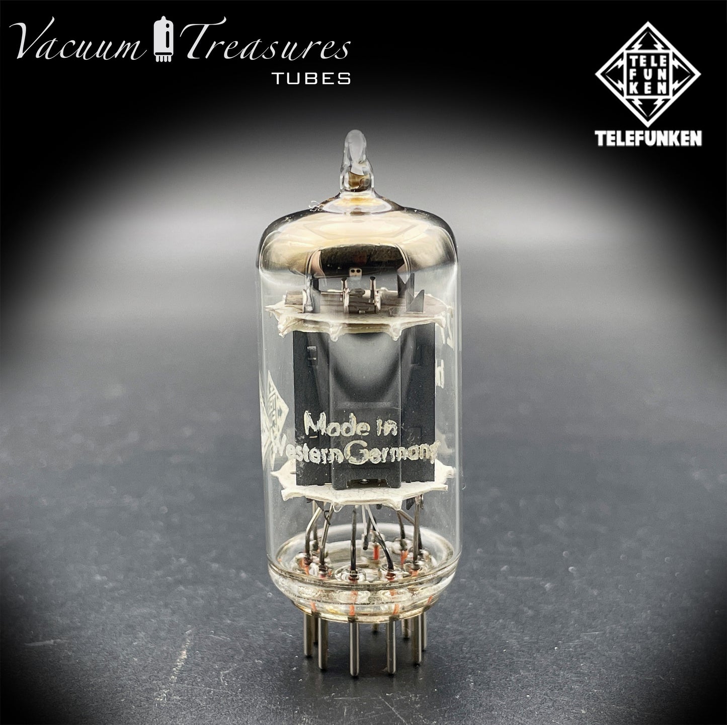 12AU7 / ECC82 TELEFUNKEN NOS Amplitrex Tested - Ribbed Plates - ◊ Diamond Bottom - Made in West Germany