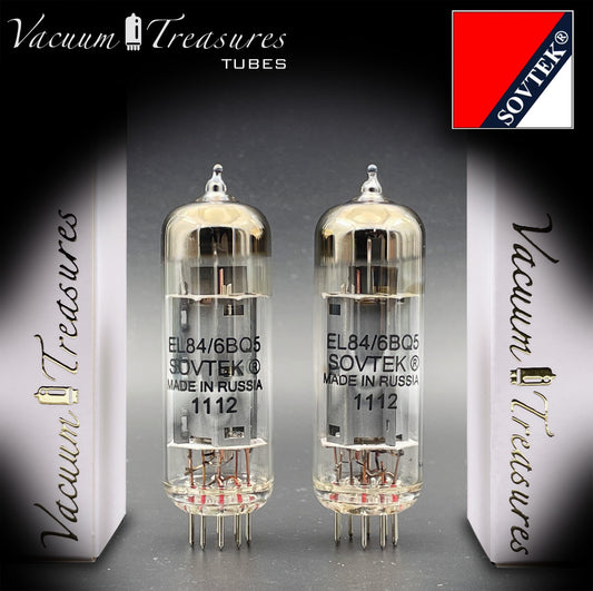 6BQ5 (EL84) SOVTEK O Getter Matched Pair Vacuum Tubes MADE IN RUSSIA