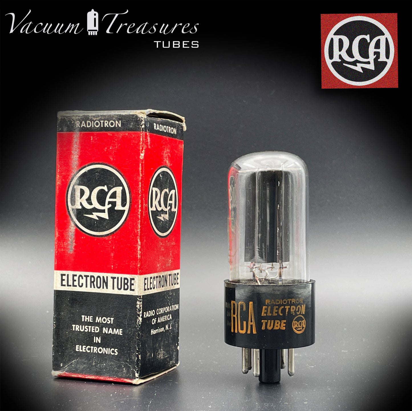 5Y3GT ( 5Z2P ) RCA Black Plates D/[] Getter Tube Rectifier Made in USA '56
