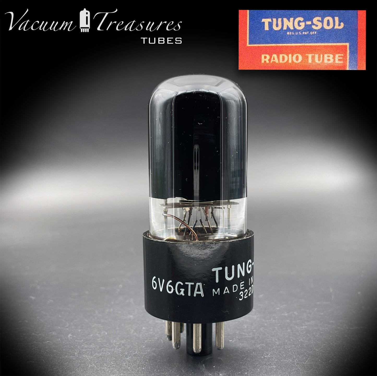 Tubo probado 6V6 GTA TUNG-SOL de vidrio negro D Getter HECHO EN EE. UU.