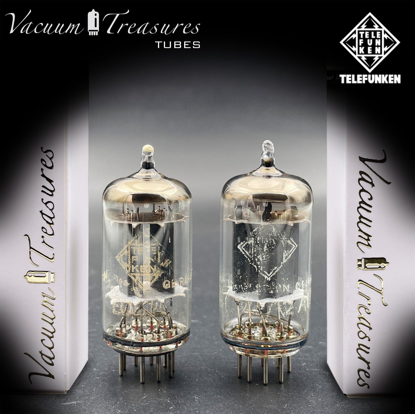 12AU7 / ECC82 TELEFUNKEN NOS Matched Pair - Smooth Plates - Made in West Germany