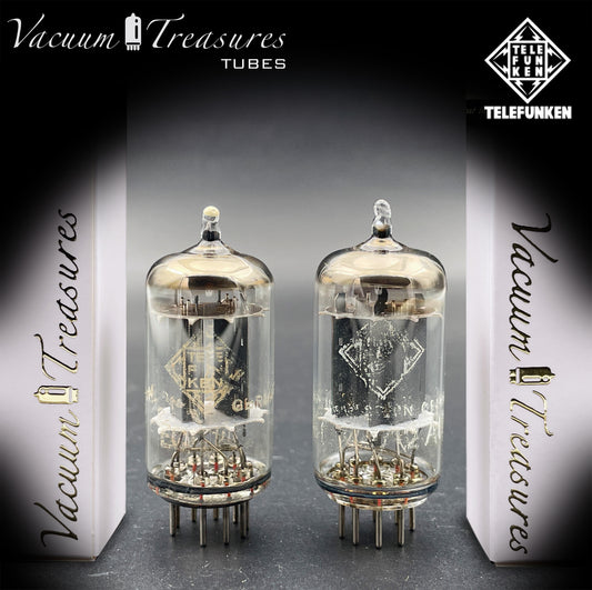 12AU7 / ECC82 TELEFUNKEN NOS Matched Pair - Smooth Plates - Made in West Germany