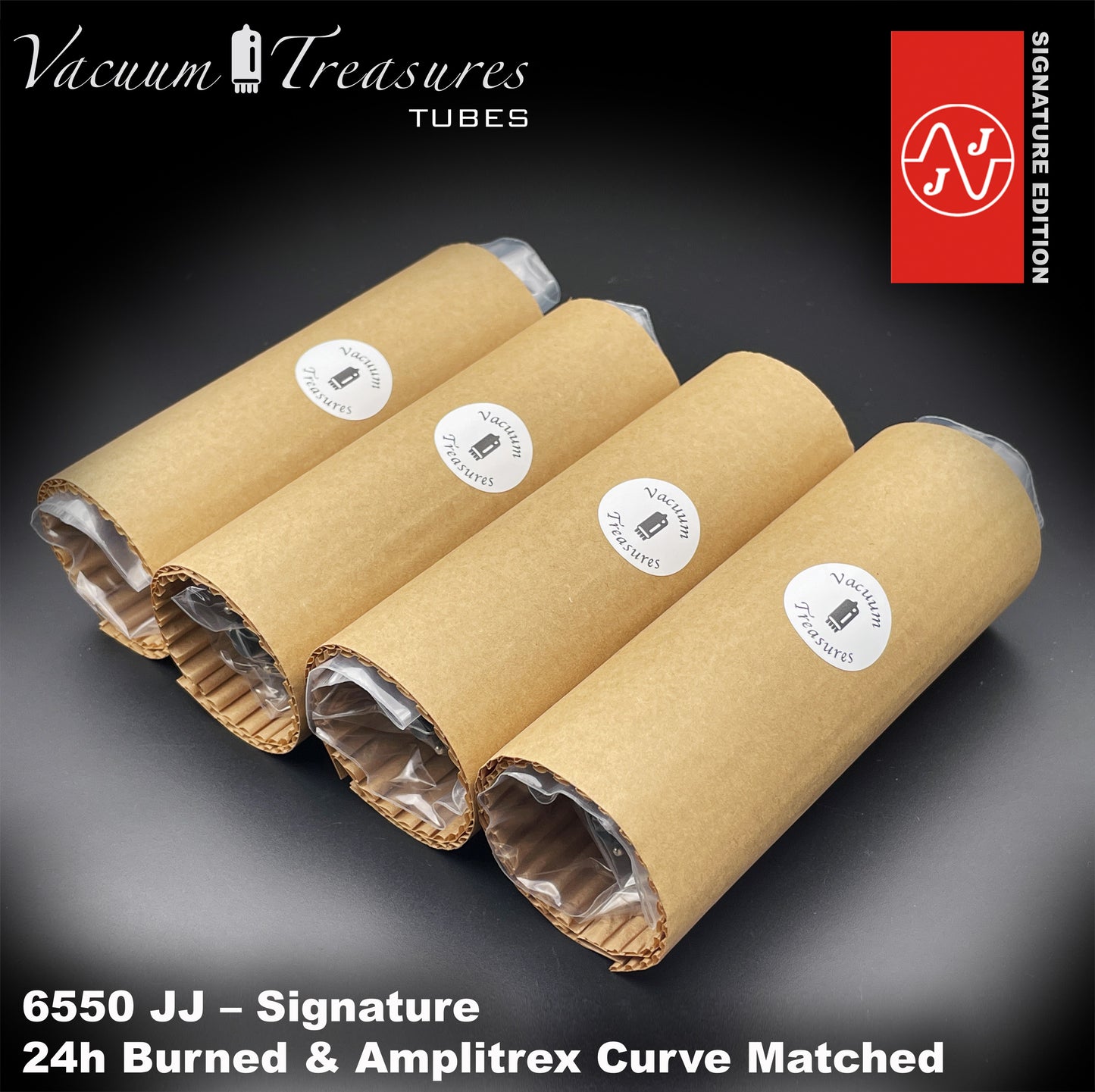💎 6550 JJ Signature Matched Quad - NEW - 24h Burn-in - Amplitrex Curve Tested Tubes