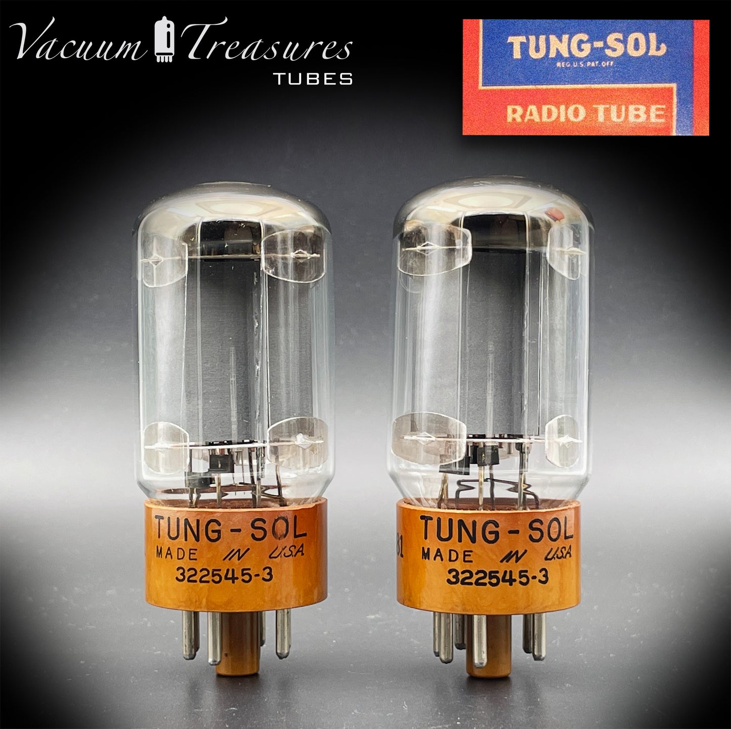 5881 ( 6L6WGB ) TUNG-SOL NOS Brown Base Matched Pair Vacuum Tubes Made in USA