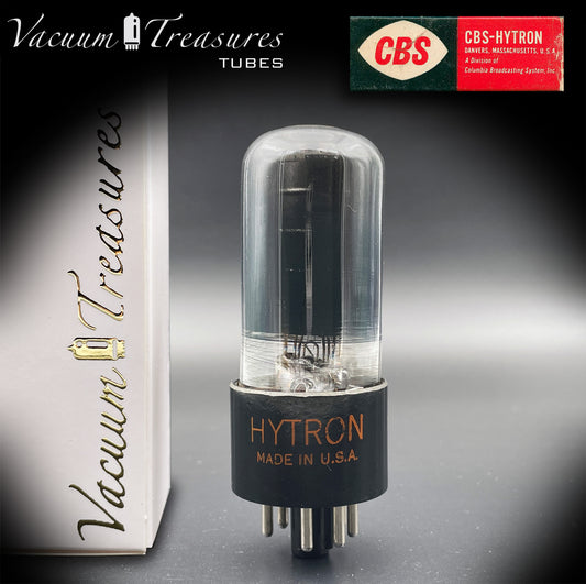 6V6 GT HYTRON Schwarze Platten, Rauchglas [] Getter-geprüfte Röhre, hergestellt in den USA '47