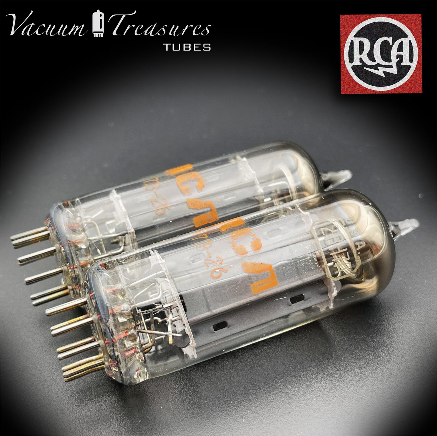 12BH7 A RCA Gray Plates O Getter Matched Pair Tubes Made in USA '73