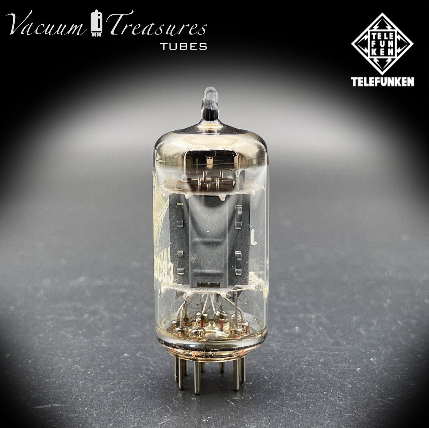 12AX7 ECC83 NOS Telefunken - Ribbed Plates Diamond Bottom Tested Tube Western Germany